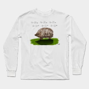 European Hedgehog Tracks Long Sleeve T-Shirt